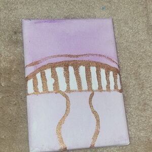 Purple and Gold Abstract Canvas Art